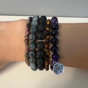 Beaded Stone Bracelet Set